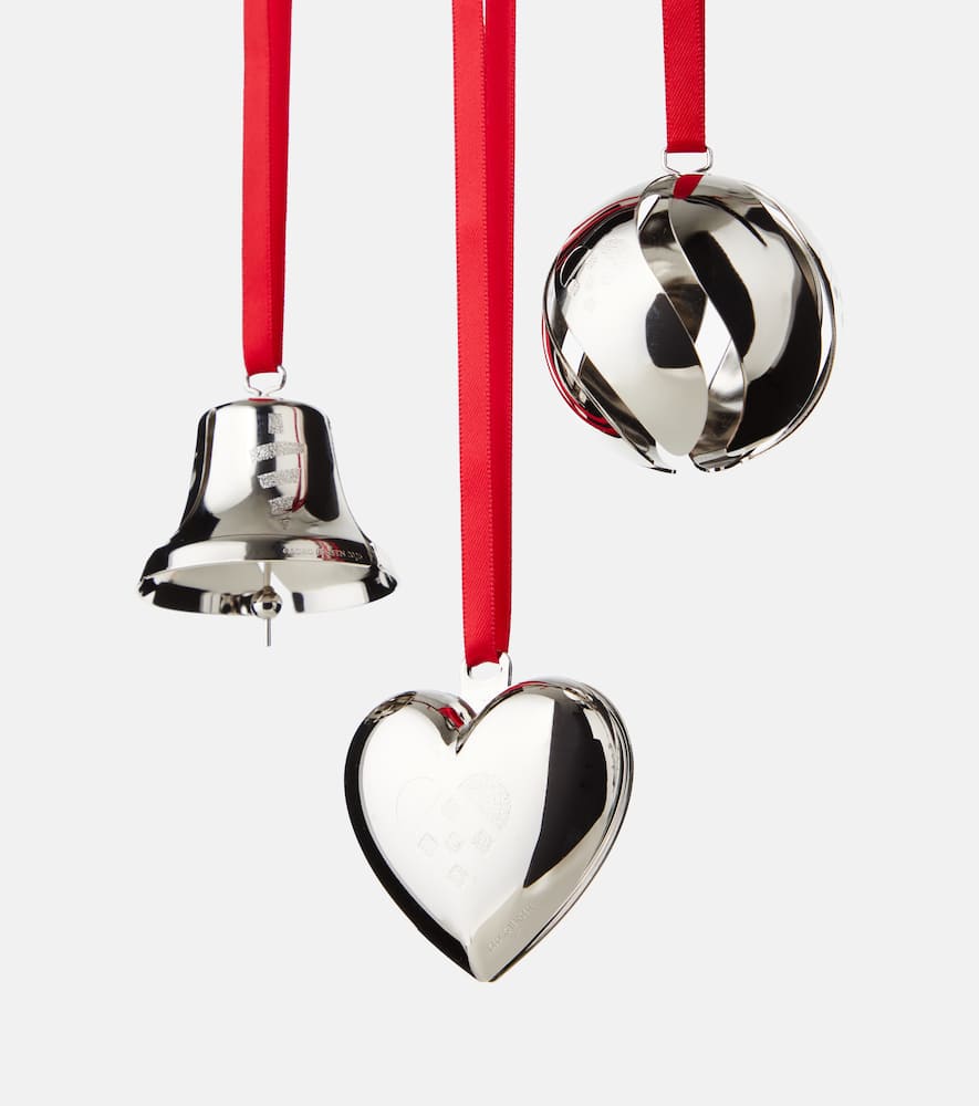 Set of 3 palladium-plated ornaments