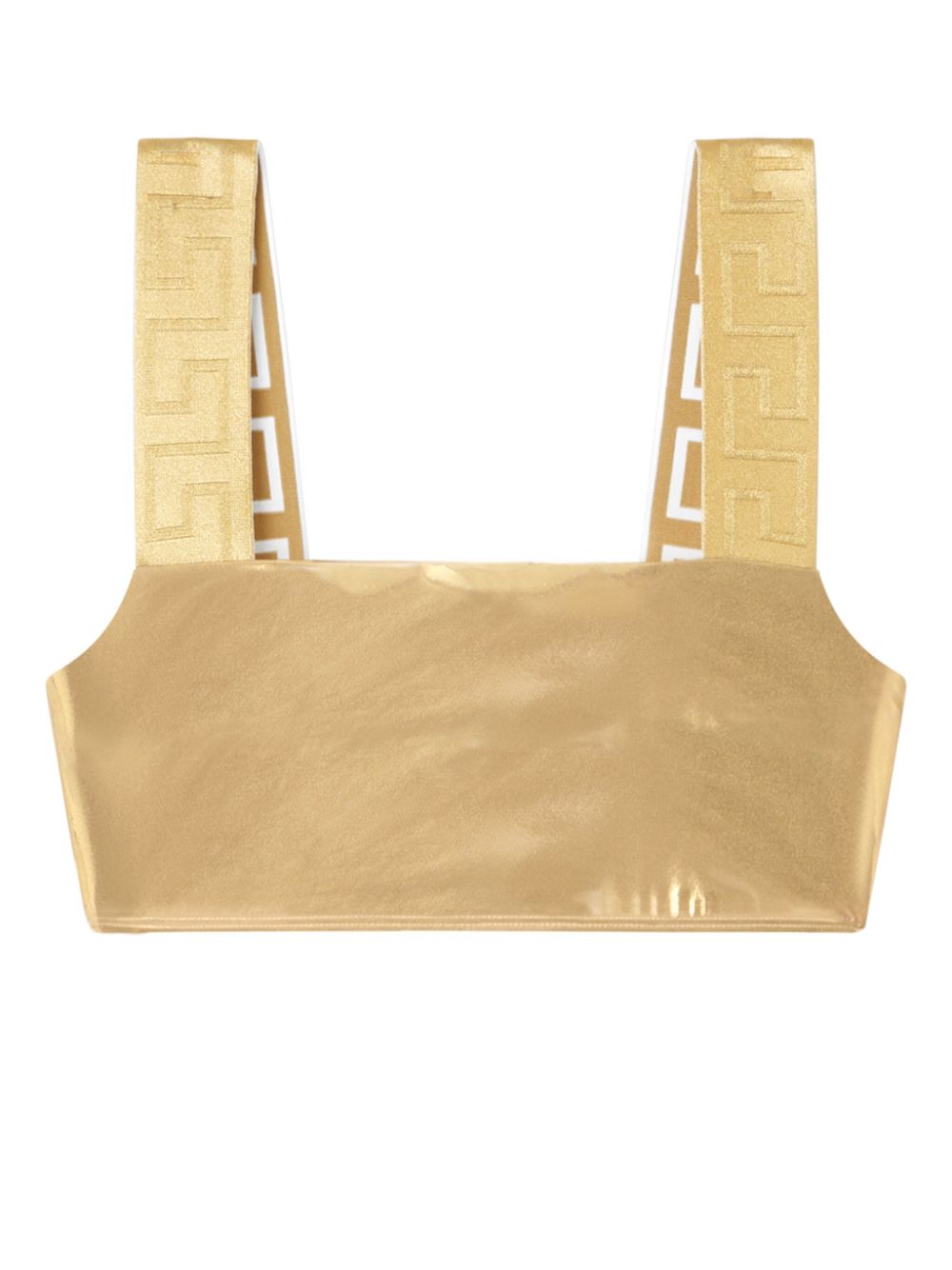Greca Border metallic bikini top - Gold