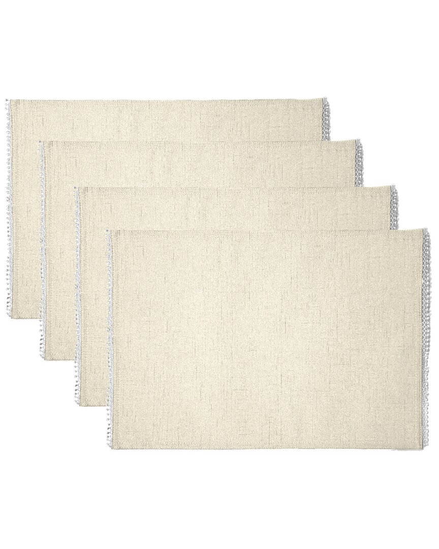Set Of 4 French Perle Solid Placemats