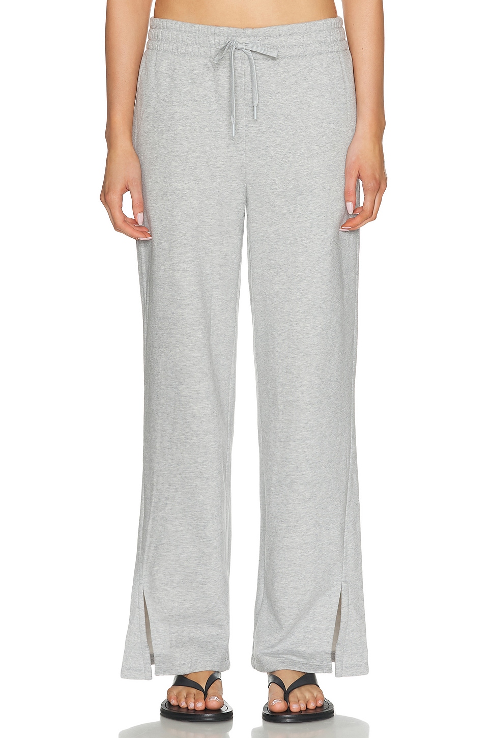 Beyond Yoga Luxefleece Tranquil Slit Wide Leg Pant in Light Heather Gray - Grey. L also in