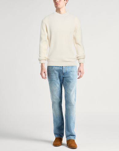 Man Sweater Ivory Size XL Wool, Cashmere