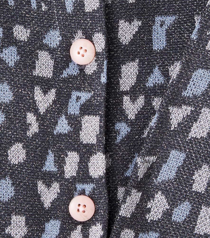 Cropped jacquard cardigan
