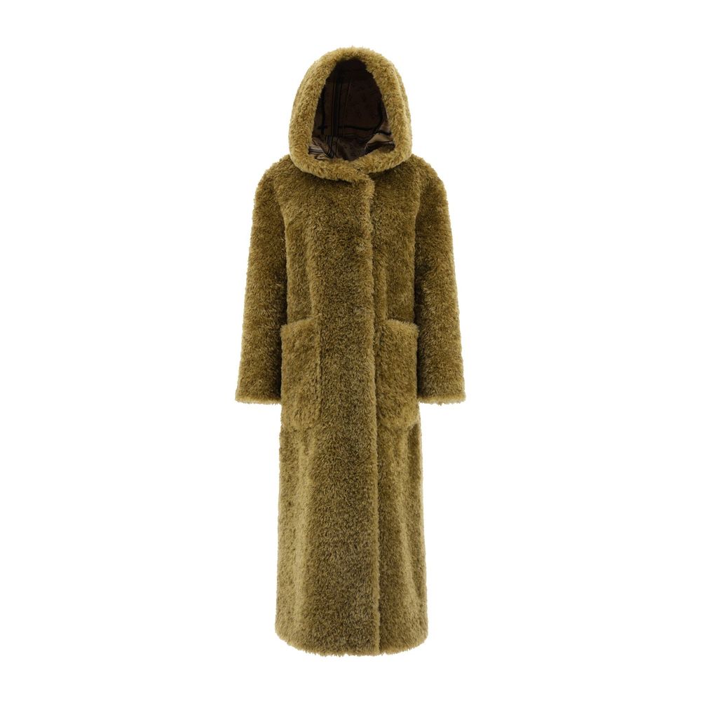 Sheepskin-Effect Faux Fur Coat — Gold