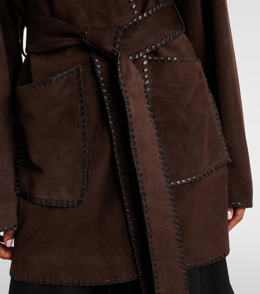 Anika suede wrap coat