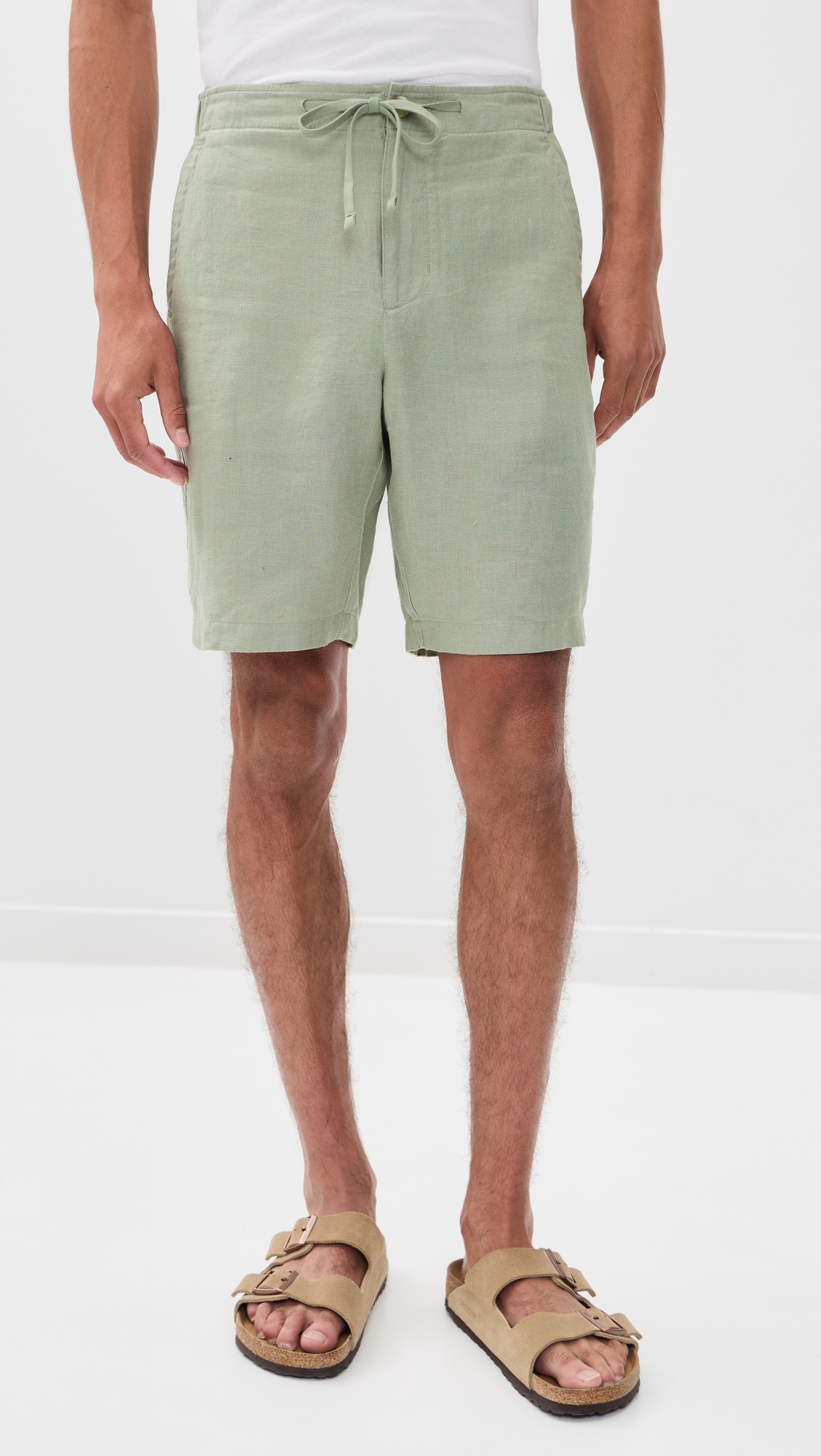 Drawstring Hemp Shorts Matcha