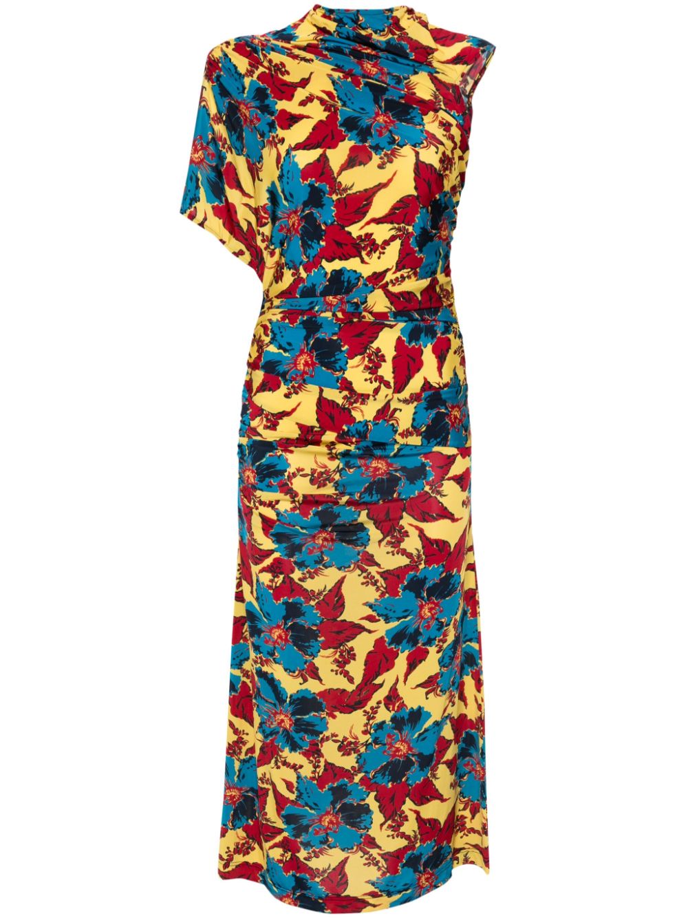 Wrapped midi dress - Yellow