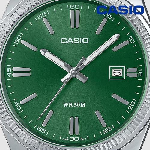 Casio 백화점AS 카시오 빈티지 그린 MTP-1302PD-3AVDF 클래식 데일리 메탈시계 남여공용 손목시계 지코스모 공식수입