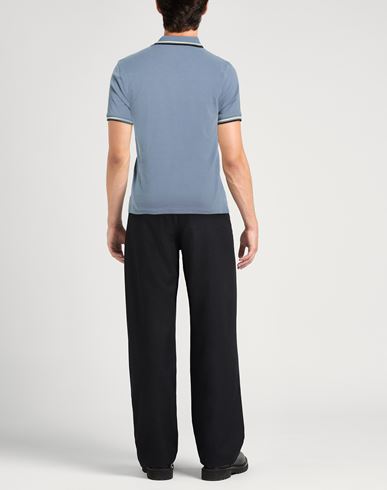 Man Polo shirt Slate blue Size L Cotton