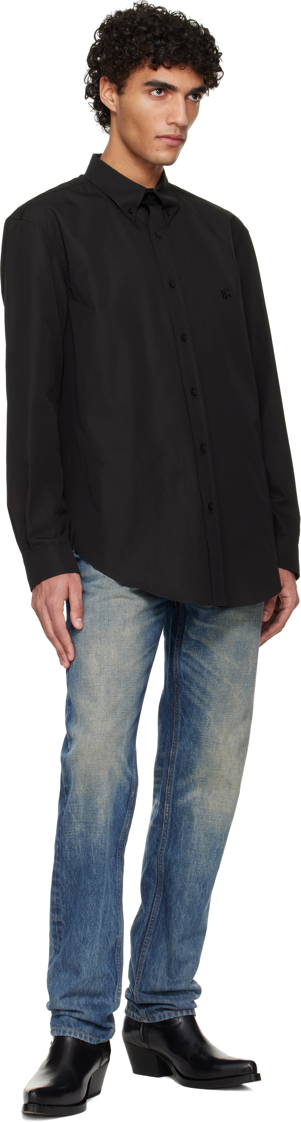 Black Cotton Poplin Shirt