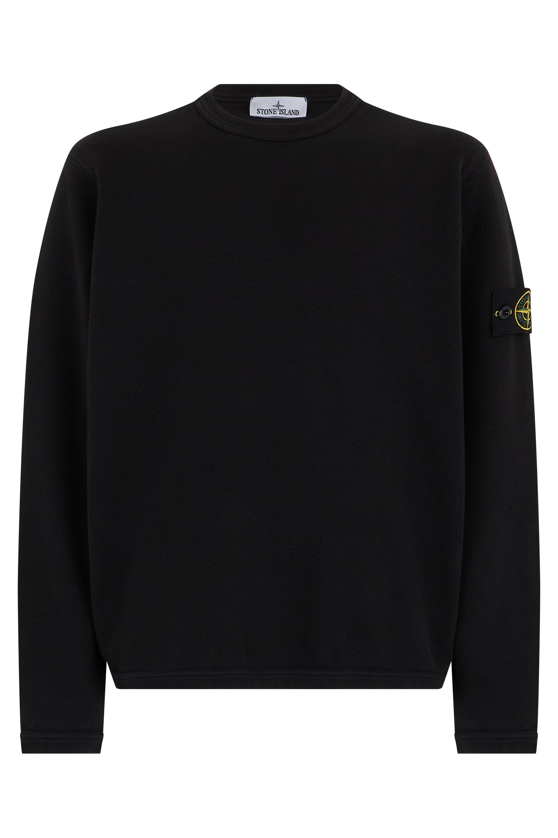 Cotton Crew Neck Sweatshirt — Black