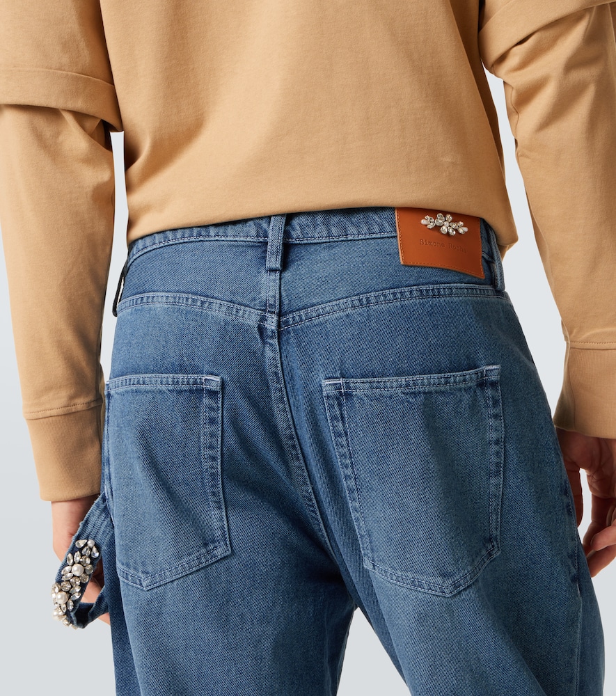Crystal-embellished straight jeans
