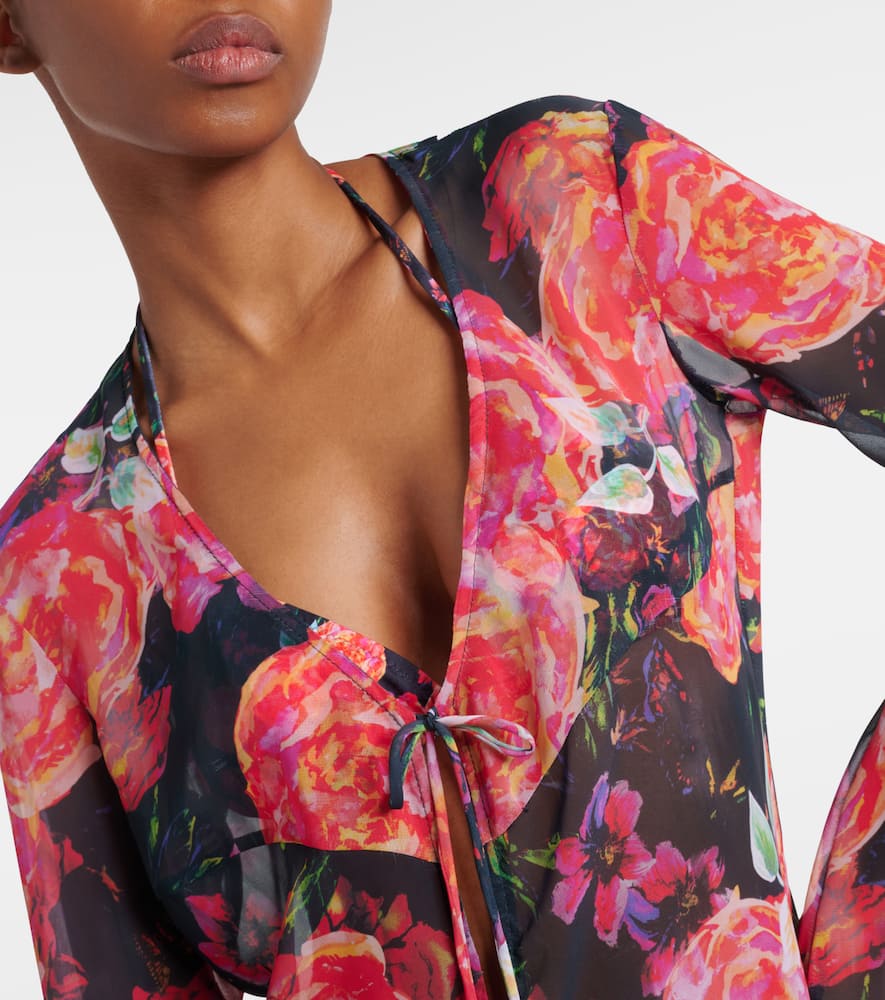 Vanessa floral chiffon beach cover-up