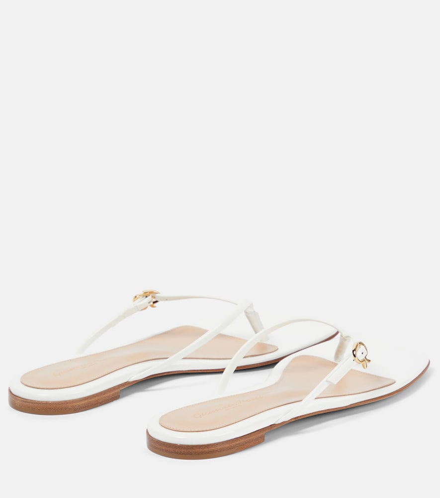Patent leather thong sandals