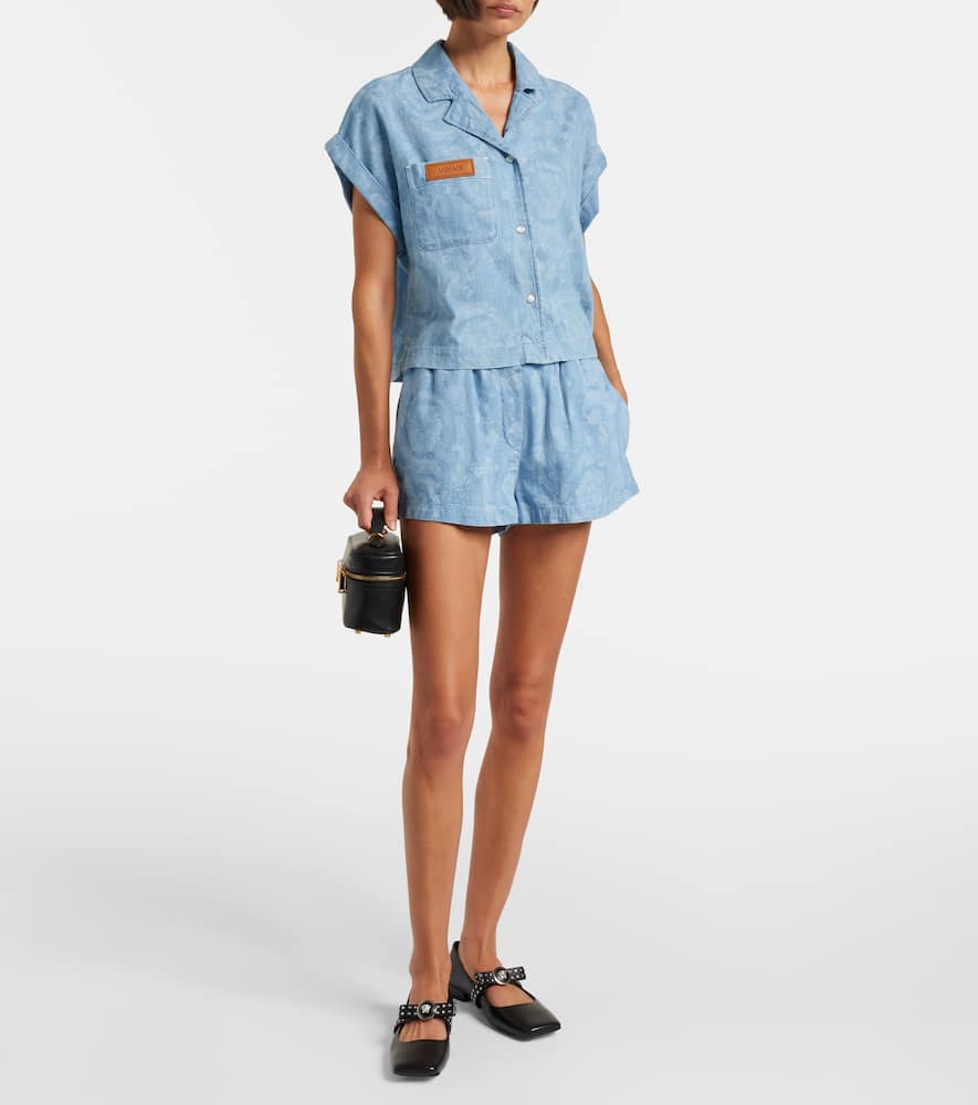 Barocco denim chambray shorts