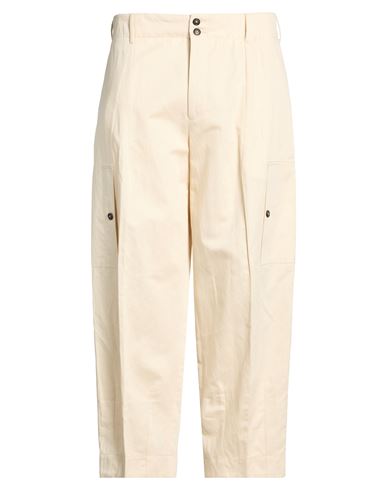 Man Pants Cream Size 36 Cotton, Linen