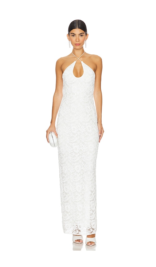 Lovers and Friends Eloise Embellished Maxi Dress in White.  XS. Also in L, M, S