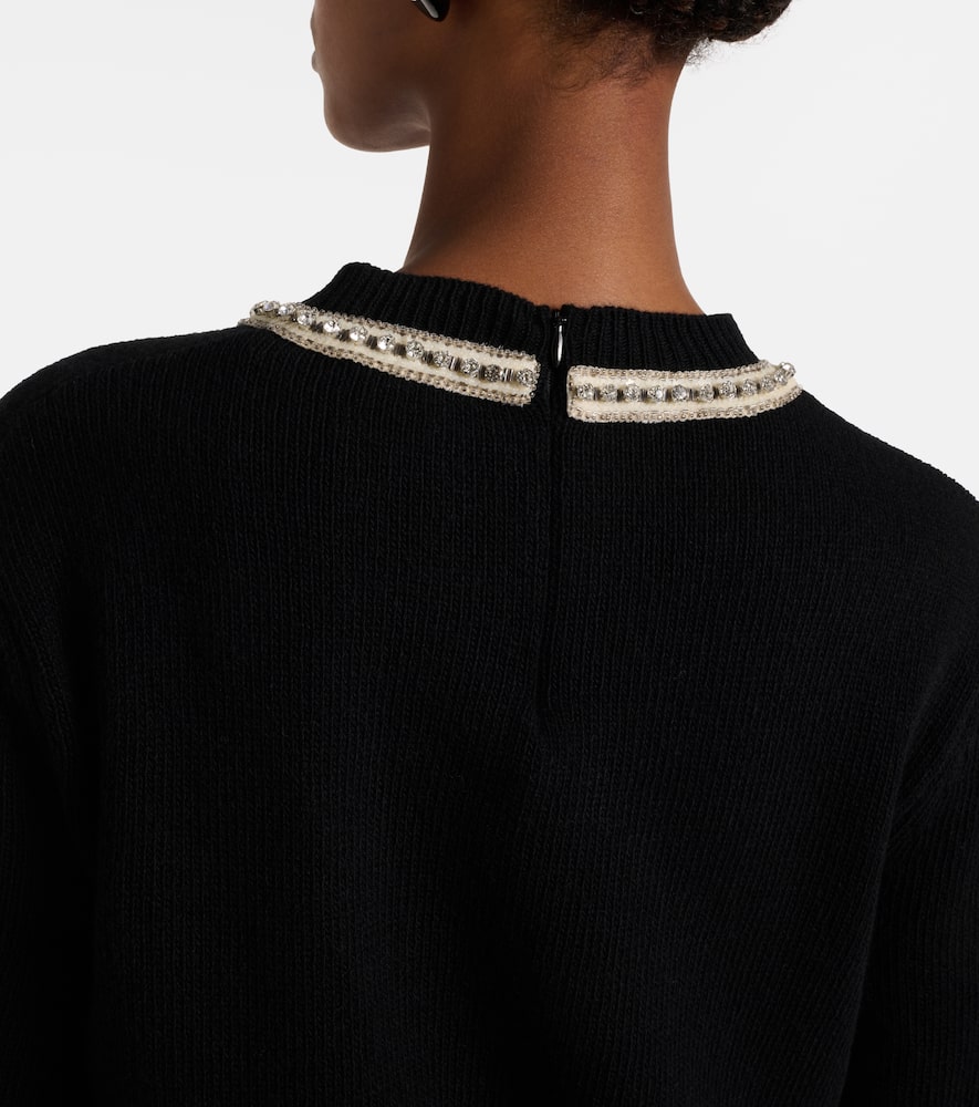 Sequined virgin wool sweater