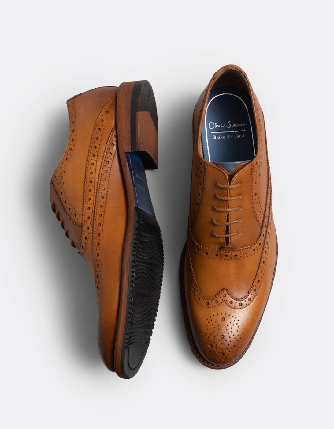 Men's Oliver Sweeney Ledwell Mens Wing Tip Oxford Brogues - Tan - Size: 10