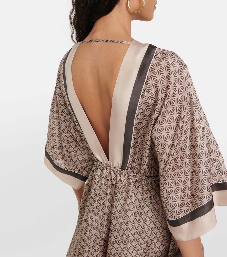 Printed silk kaftan