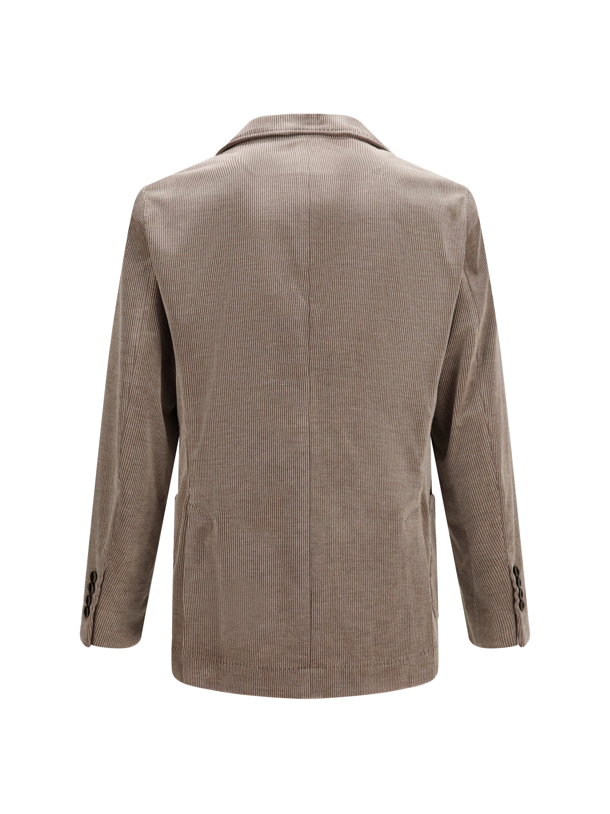 Double-Breasted Corduroy Blazer — Gray