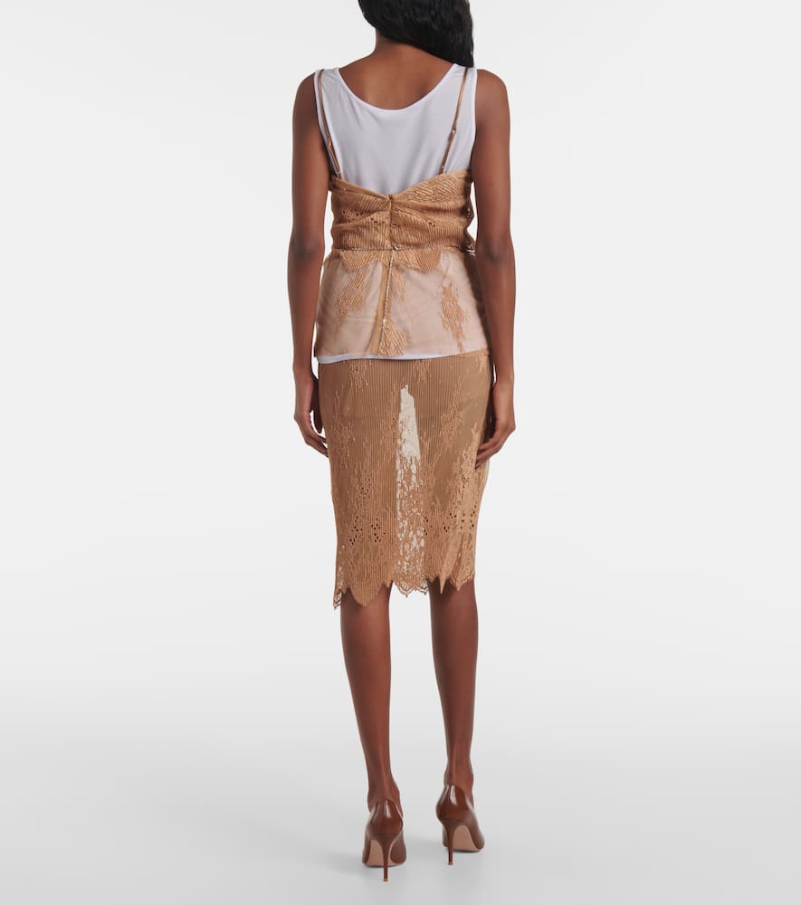 Layered jersey and lace top