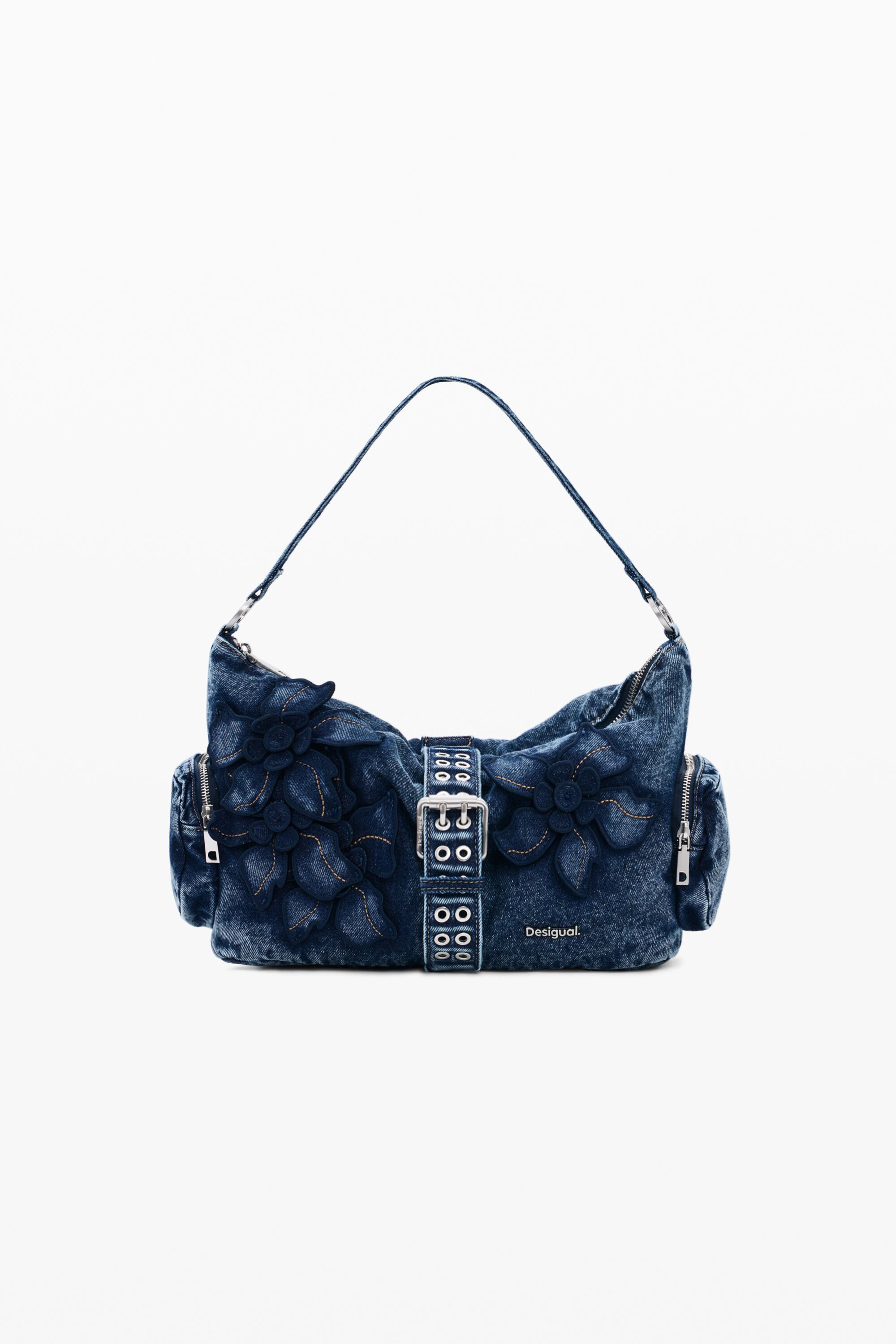Medium denim floral bag