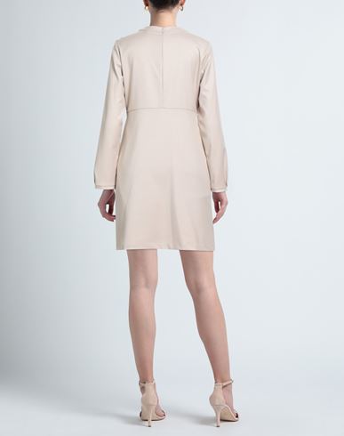 Woman Mini dress Beige Size 6 Polyester, Viscose, Elastane