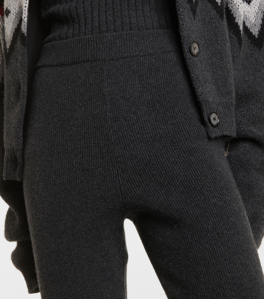 Ribbed-knit cashmere slim pants