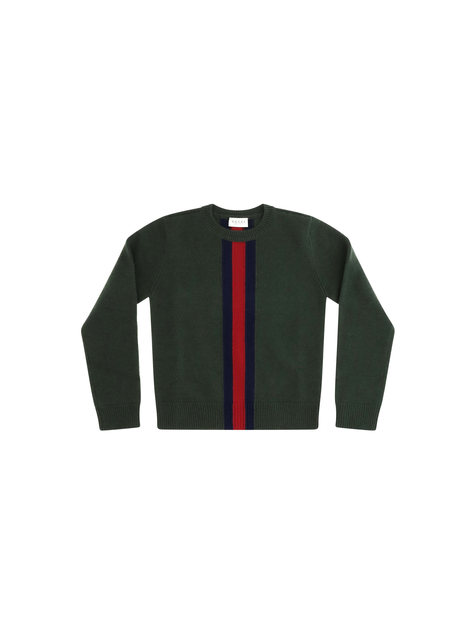 Web Stripe Merino Wool Sweater — Green