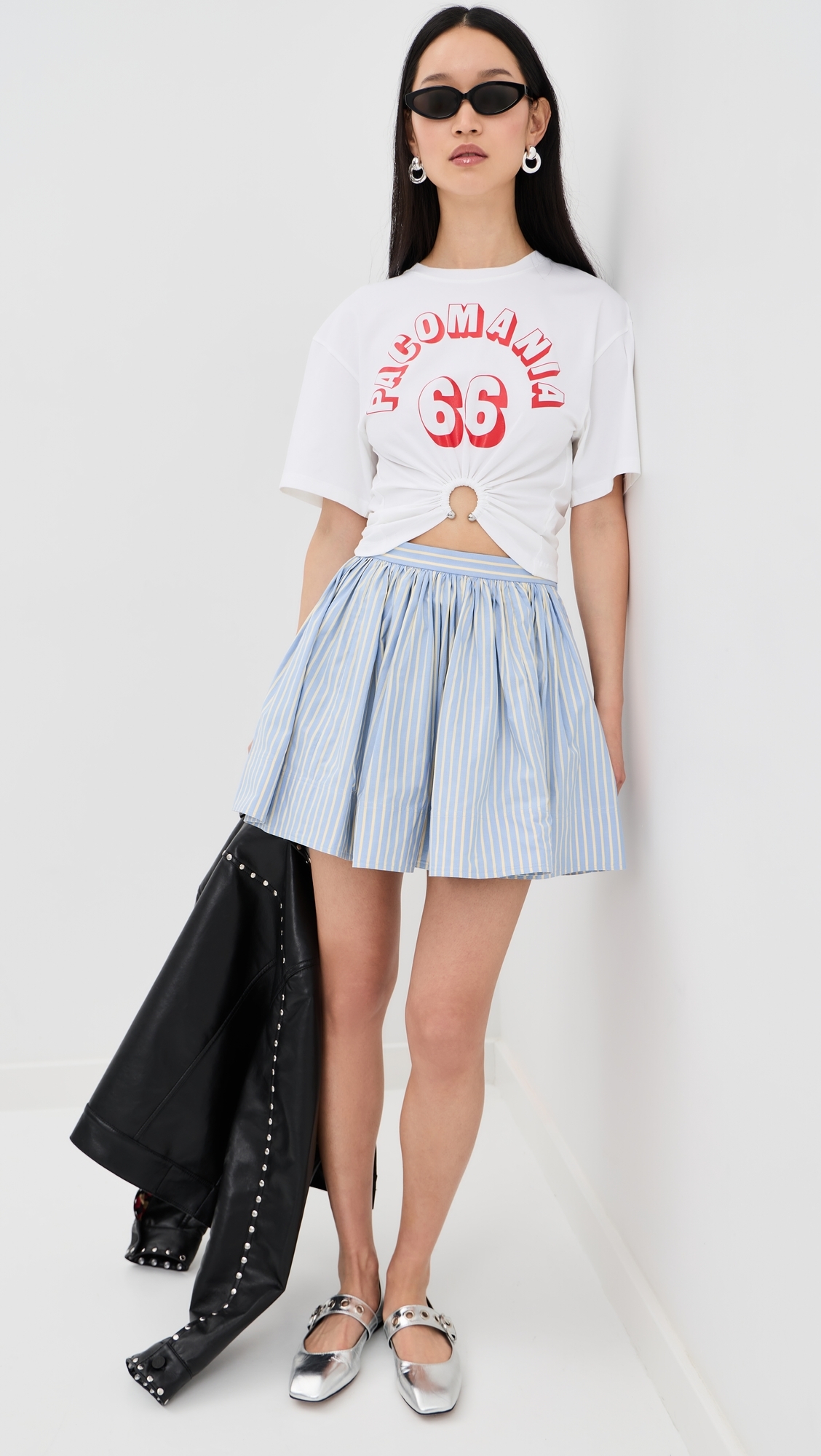Stripe Mini Skirt Stripes Blue/Yellow