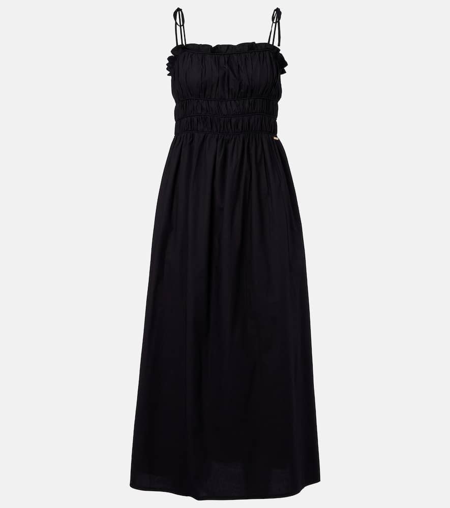 Ophelia smocked cotton midi dress