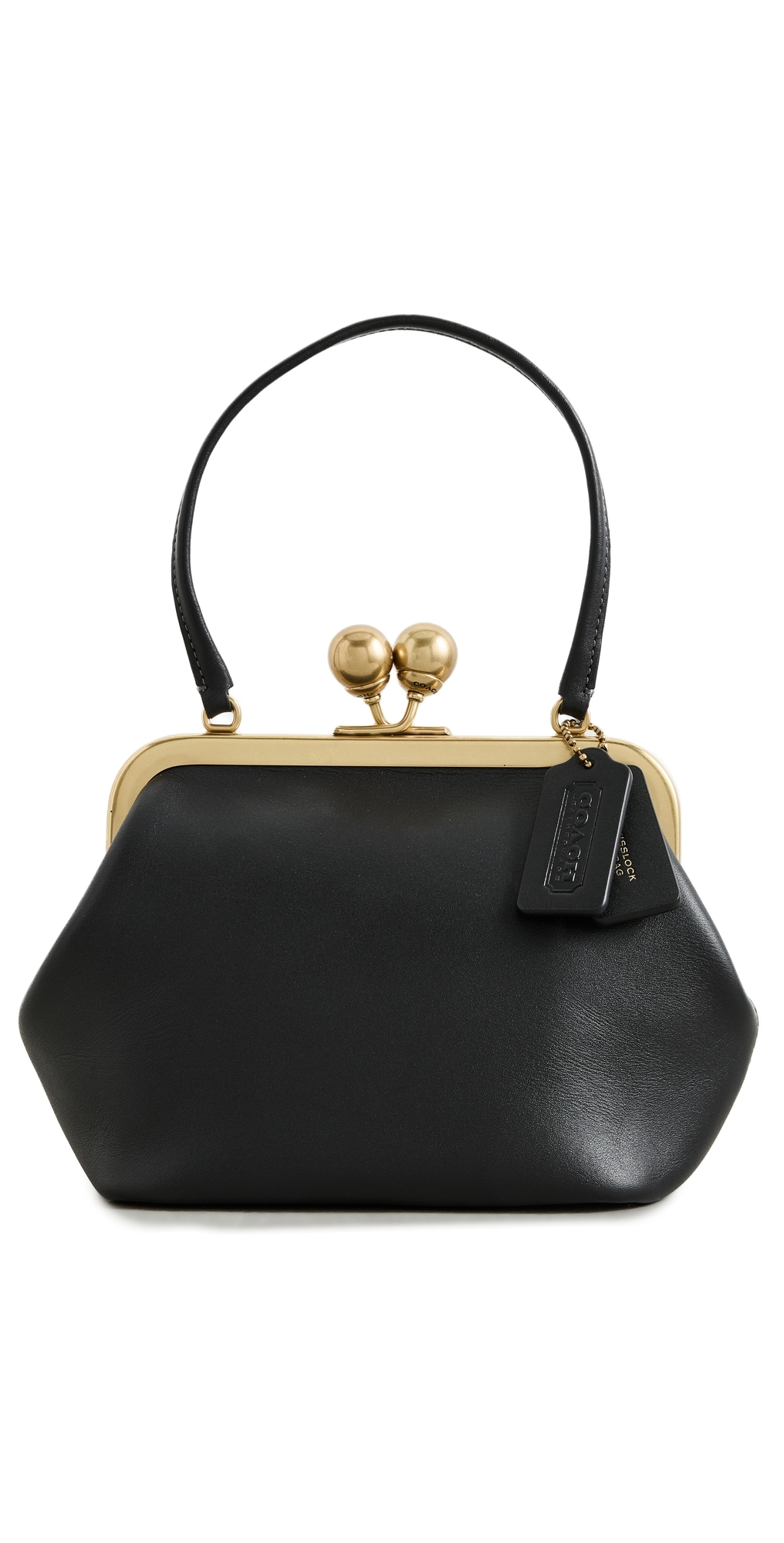 Glovetanned Leather Kisslock Frame Bag Black One Size