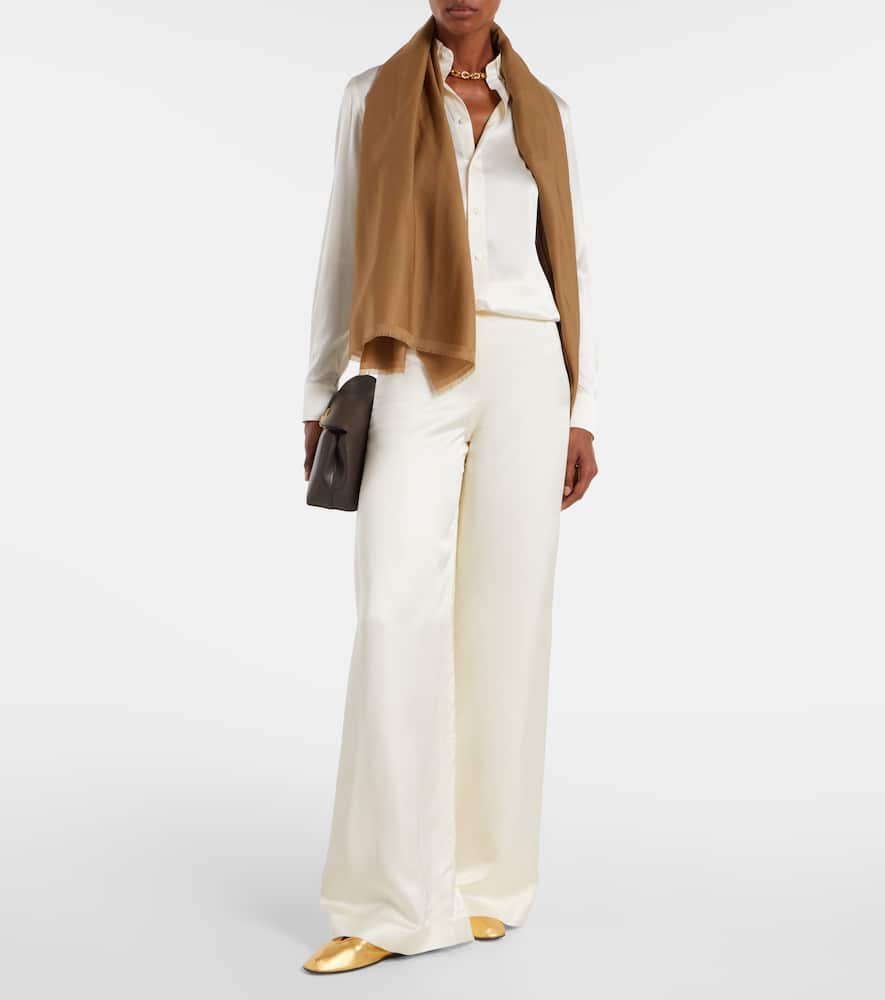 Satin wide-leg pants