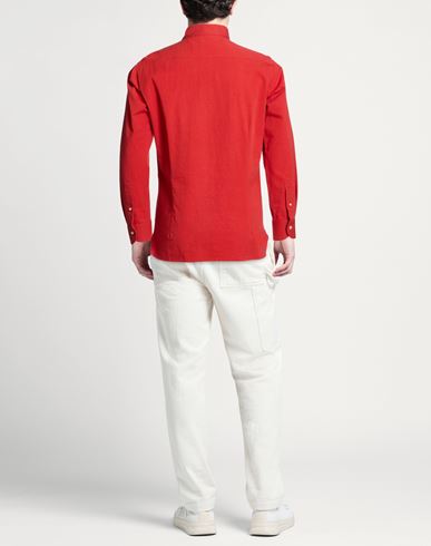 Man Shirt Red Size 16 Cotton