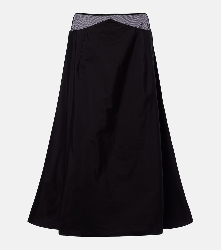 Irella cotton poplin midi skirt