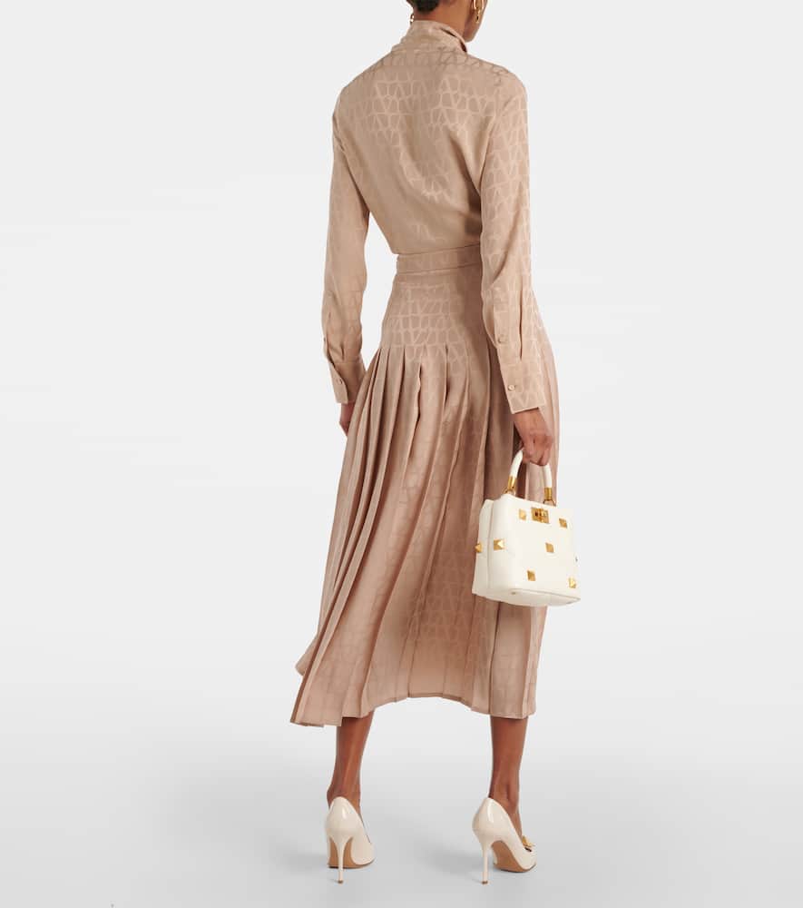 Toile Iconographe pleated silk midi skirt