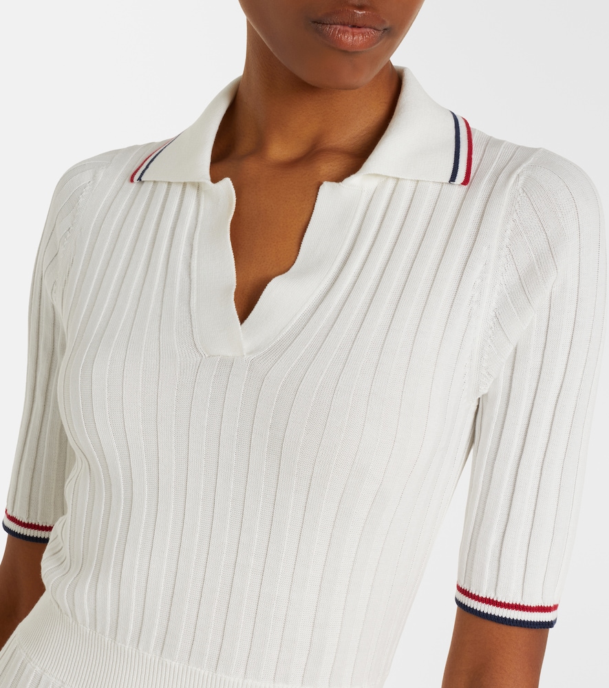 Ribbed-knit cotton midi dress