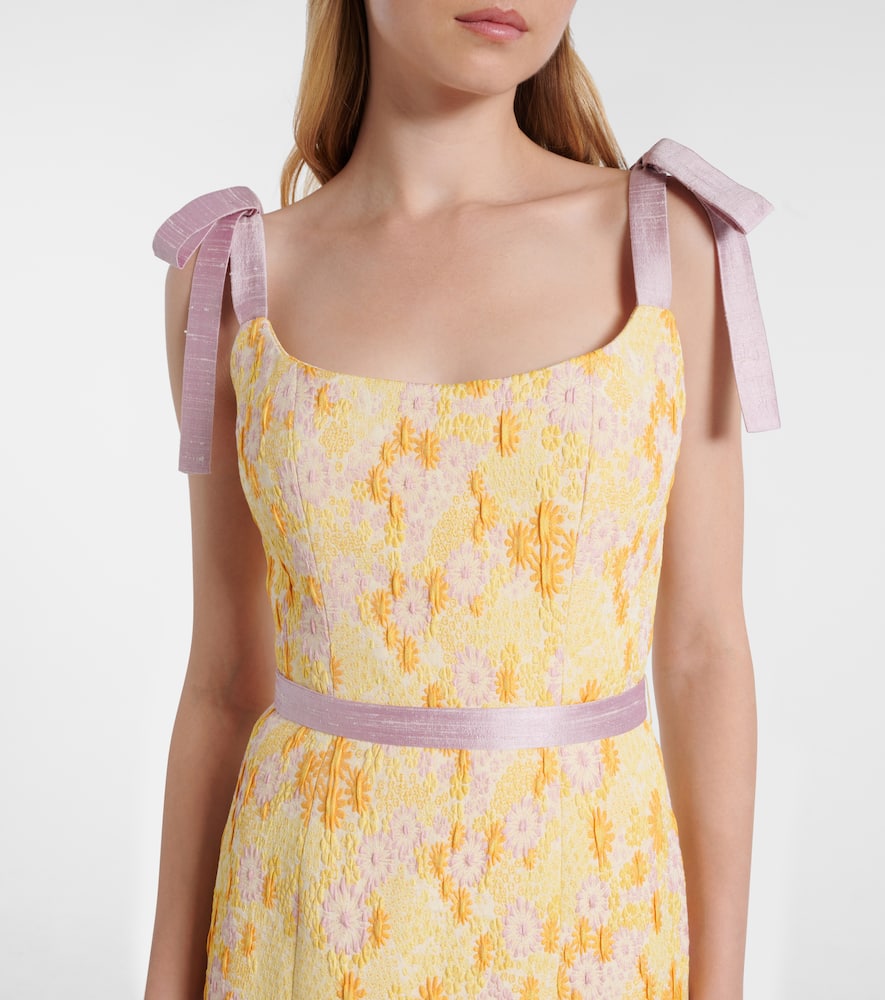 Acacia embroidered brocade corset dress