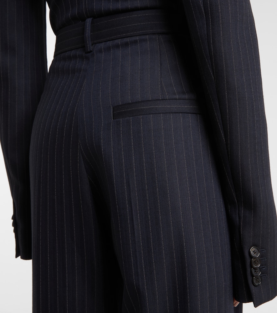 Linden pinstripe high-rise wide-leg pants