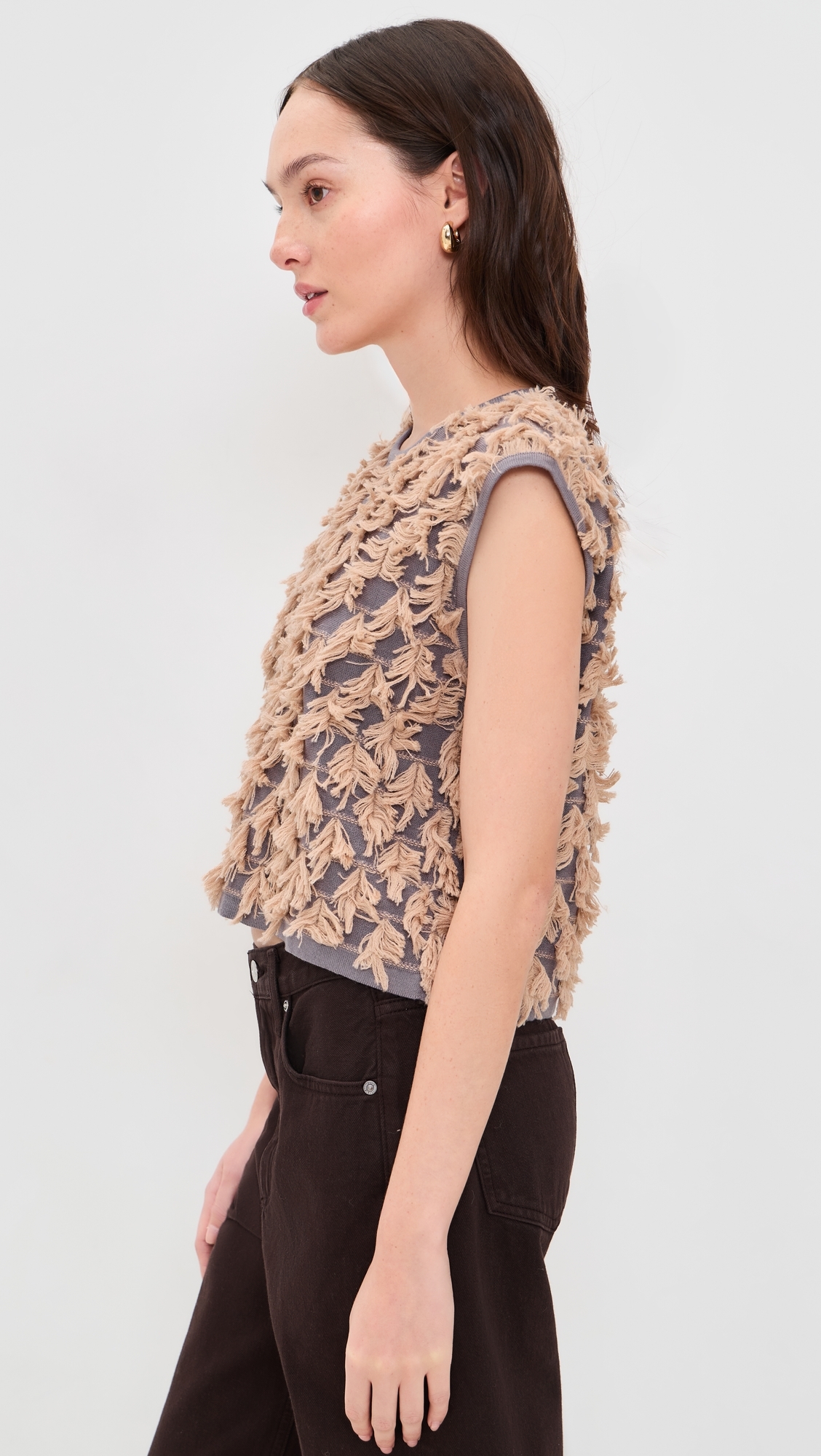 Hazlitt Fringe Top Dusty Mauve/Blush