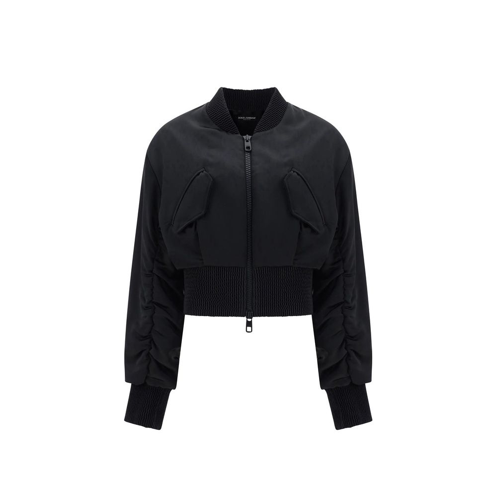 Acetate Bomber Jacket — Black