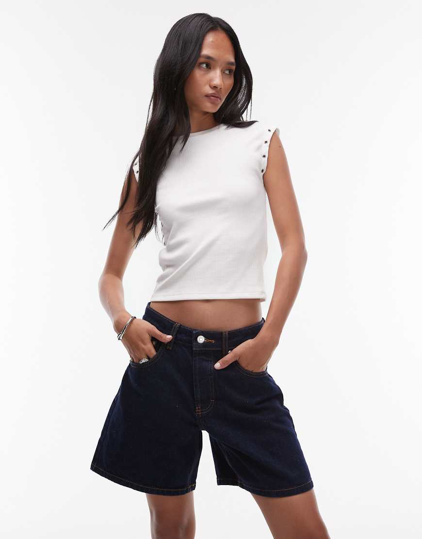 Denim Editor shorts in raw look indigo-Blue