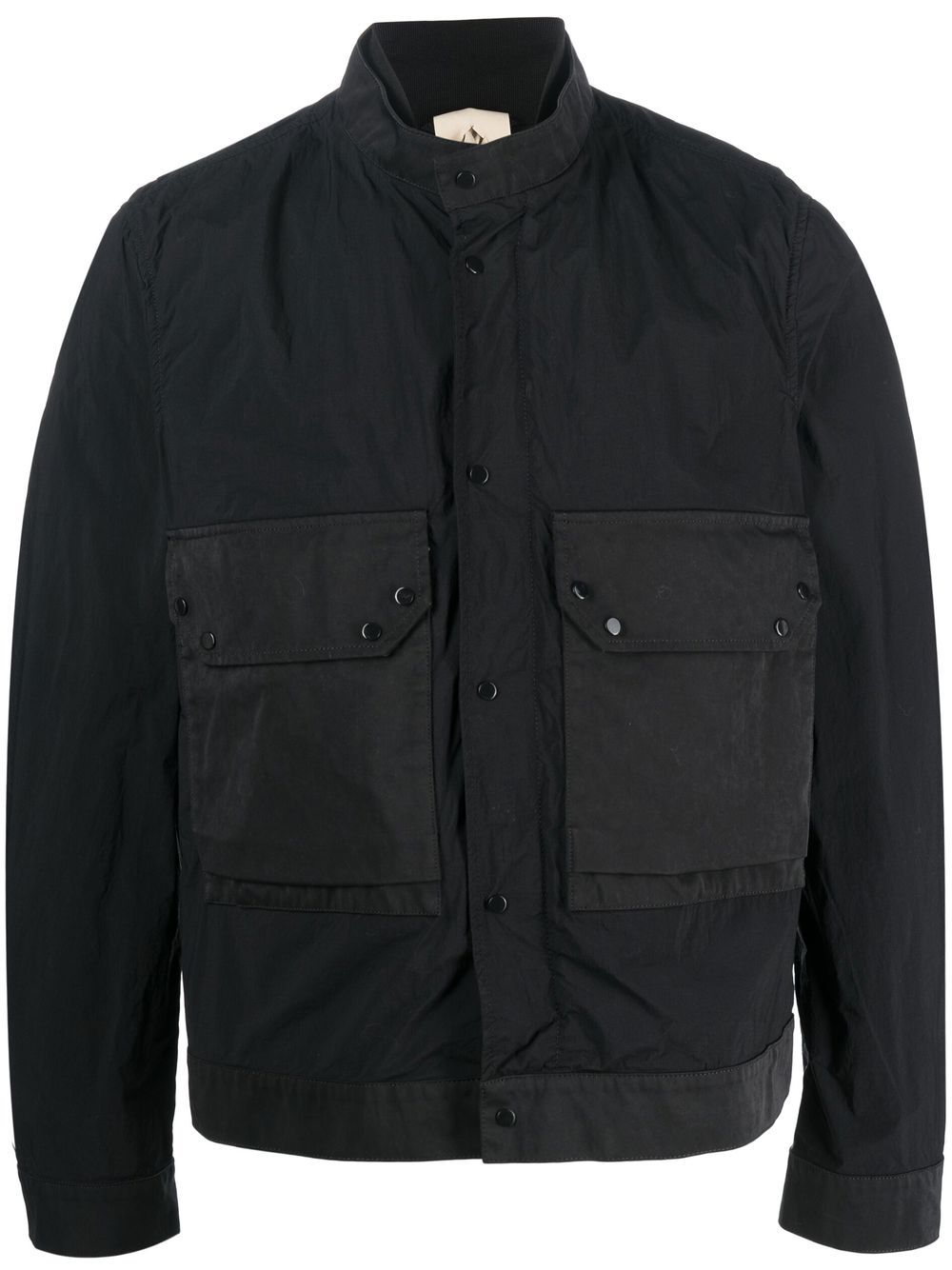 Patch-pockets bomber jacket - Black