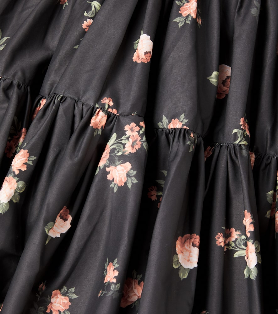 Rosebud floral cotton poplin dress
