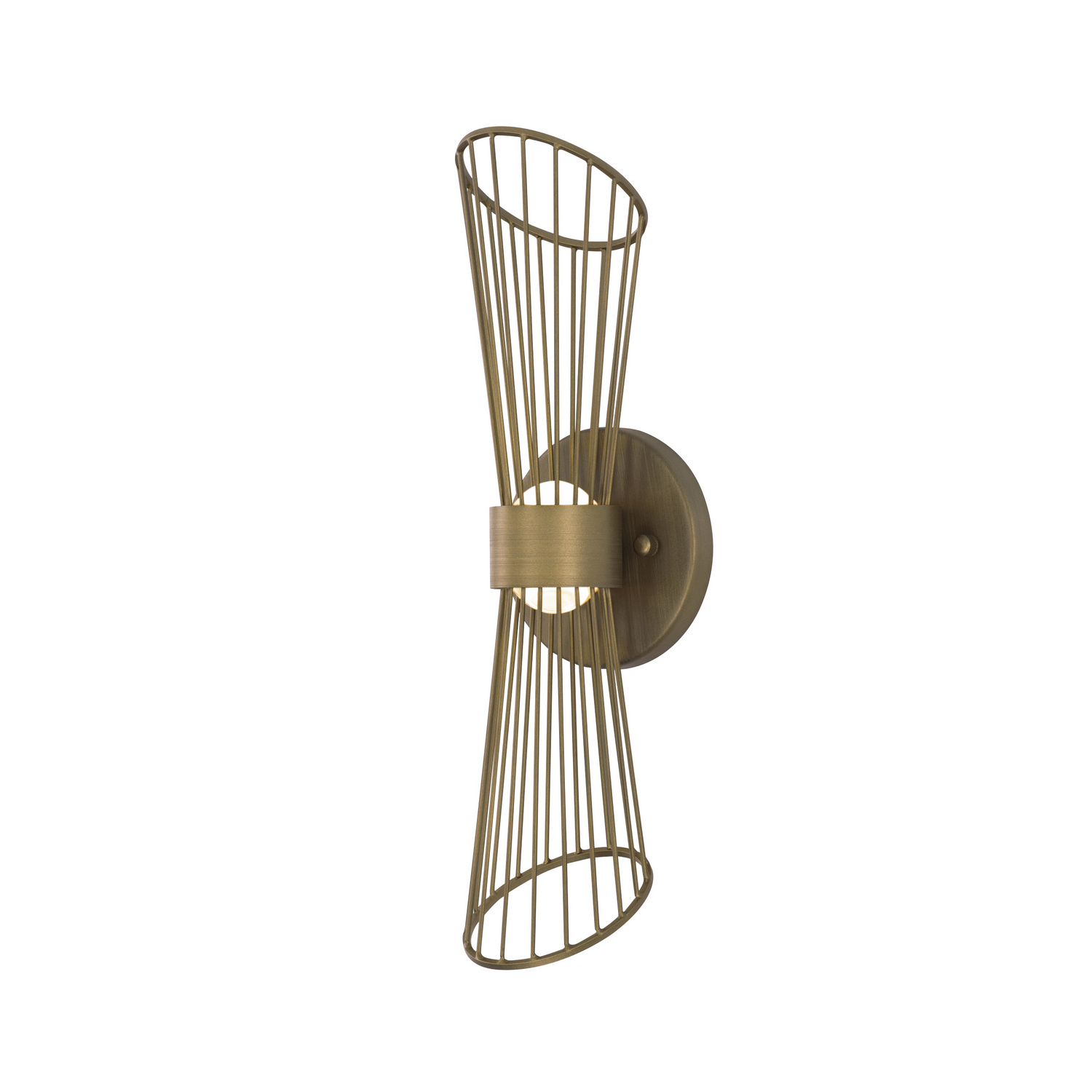 Natural Aged Brass LED Wall Sconce from the Zeta Collection