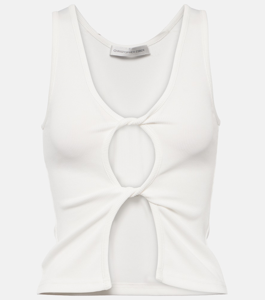 Cutout jersey tank top