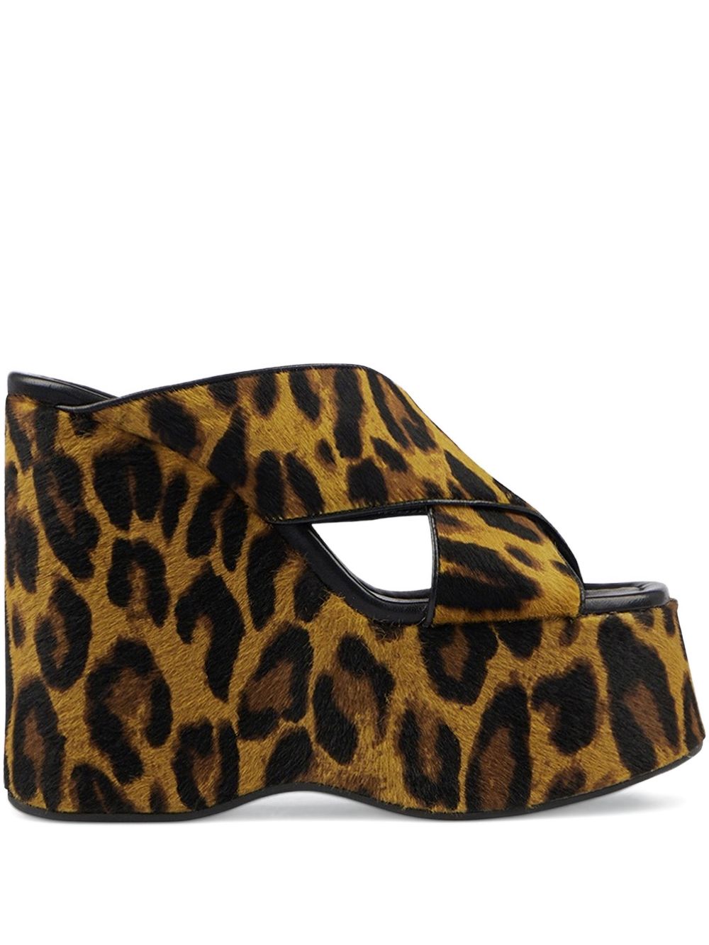 135mm Mara leopard-print platform sandals - Brown