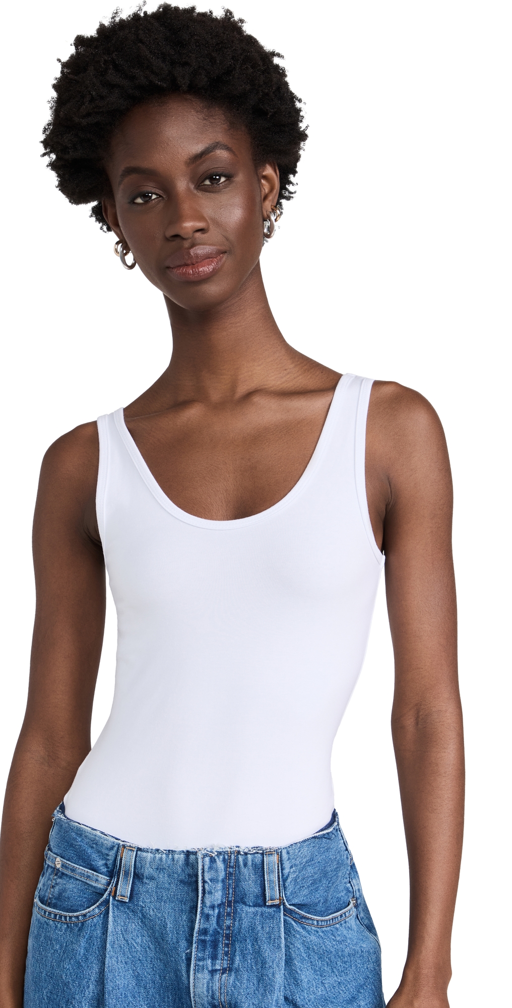 Everyday Classic Tank Thong Bodysuit White