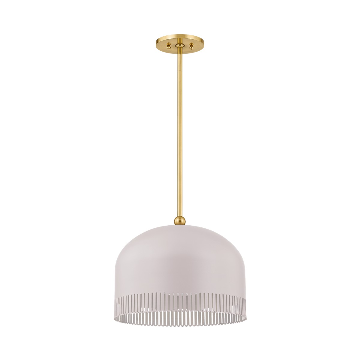 Liba 1-Light Pendant in Aged Brass with Soft Peignoir