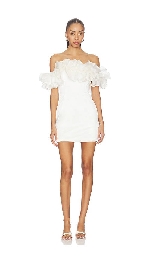 Susanna Chow Sasha Ruffle Dress in White. - 4 also